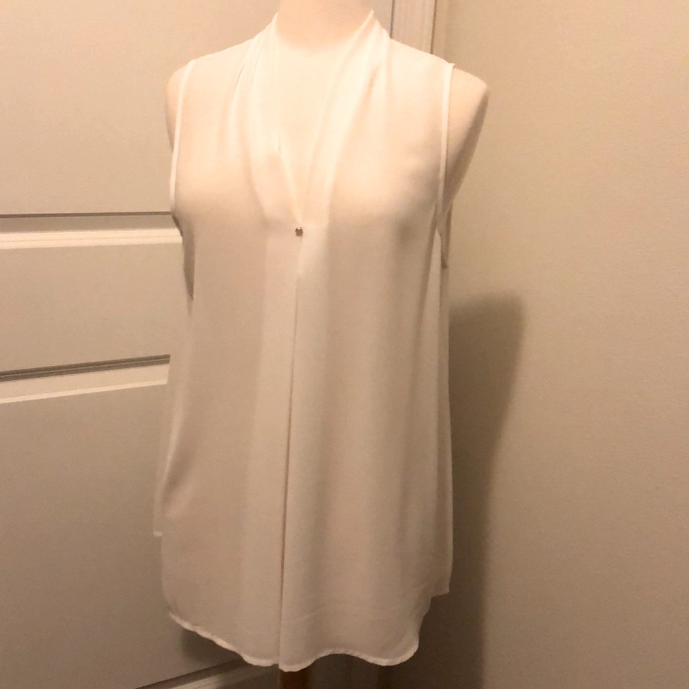 JustFab Shear White Blouse